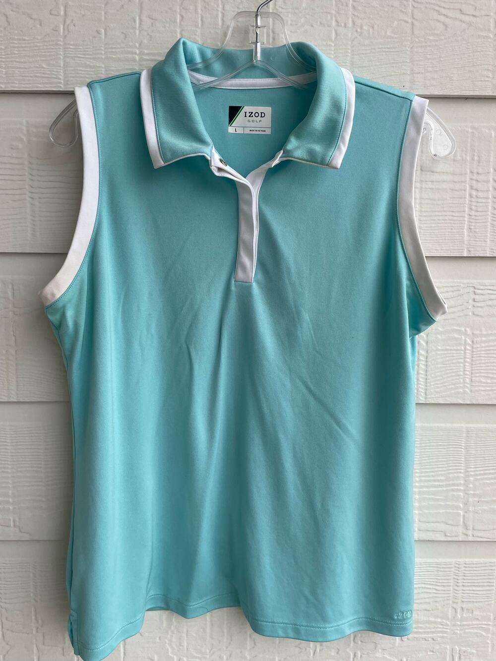 IZOD Golf ladies blue sleeveless tank. Large 100% polyester